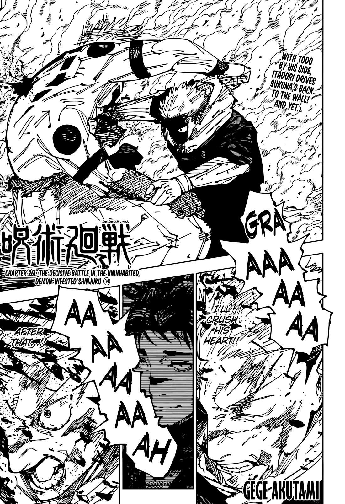 Jujutsu Kaisen Chapter 261: The Decisive Battle In The Uninhabited, Demon-Infested Shinjuku ㉞ page 1 - kaisenjujutsu.com